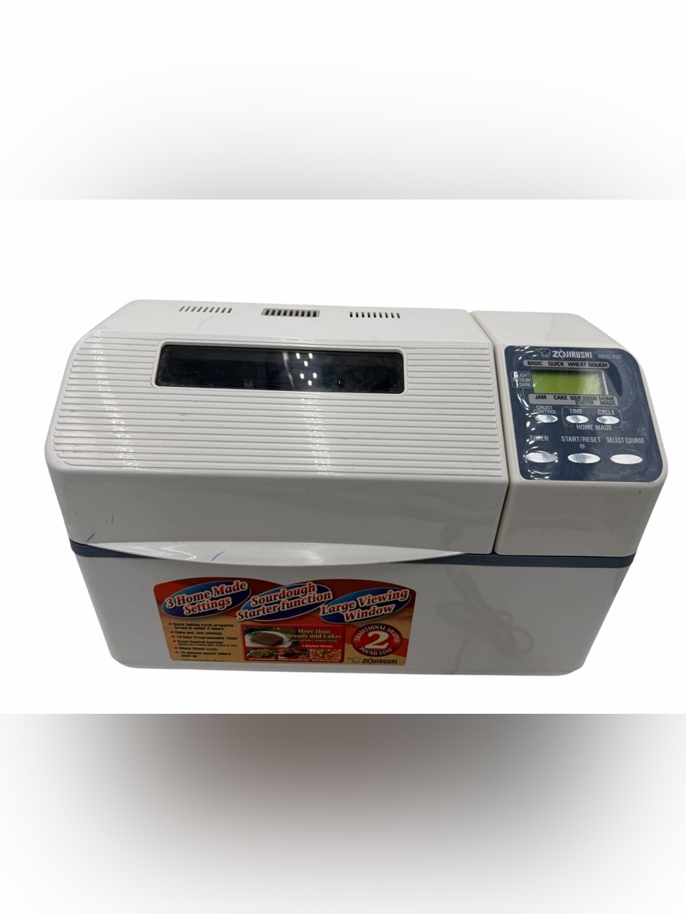 Zojirushi Bread Maker BBCC-X20 White Home Bakery Supreme Dual Blade 2 Pound,
